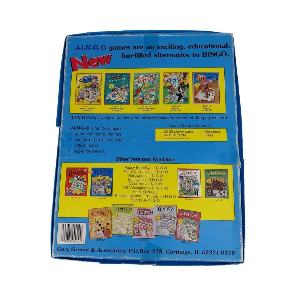 JINGO Bingo Style Educational Game Vtg 90’s Fun On The Farm & Zoo Animals Set
